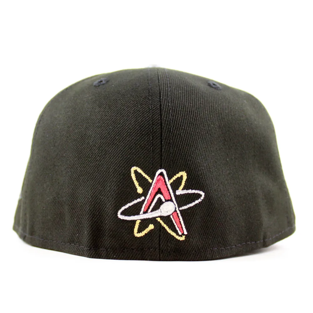 ALBUQUERQUE ISOTOPES Triple A Baseball New Era 59Fifty Fitted Hat (Drip Black Silver Green Under Brim)