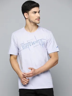 Alcis Men Typography Printed Anti Static Slim Fit Sports T-shirt