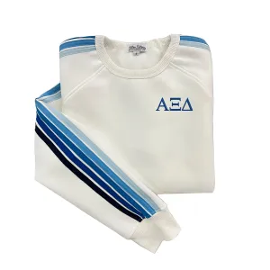 Alpha Xi Delta 5 Stripe Crewneck Sweatshirt