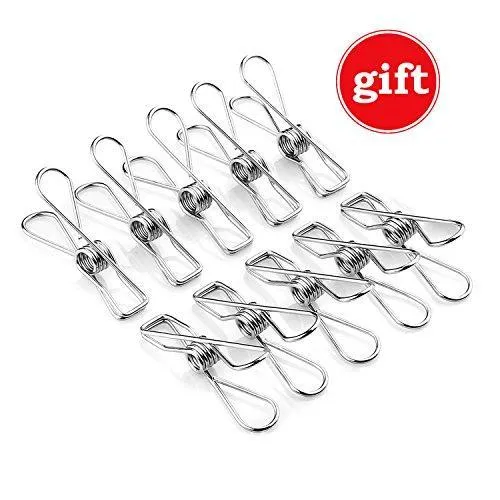 Amagoing Hanging Drying Rack Laundry Drip Hanger with 20 Clips and 10 Replacement for Drying Socks, Baby Clothes, Bras, Towel, Underwear, Hat, Scarf, Pants, Gloves