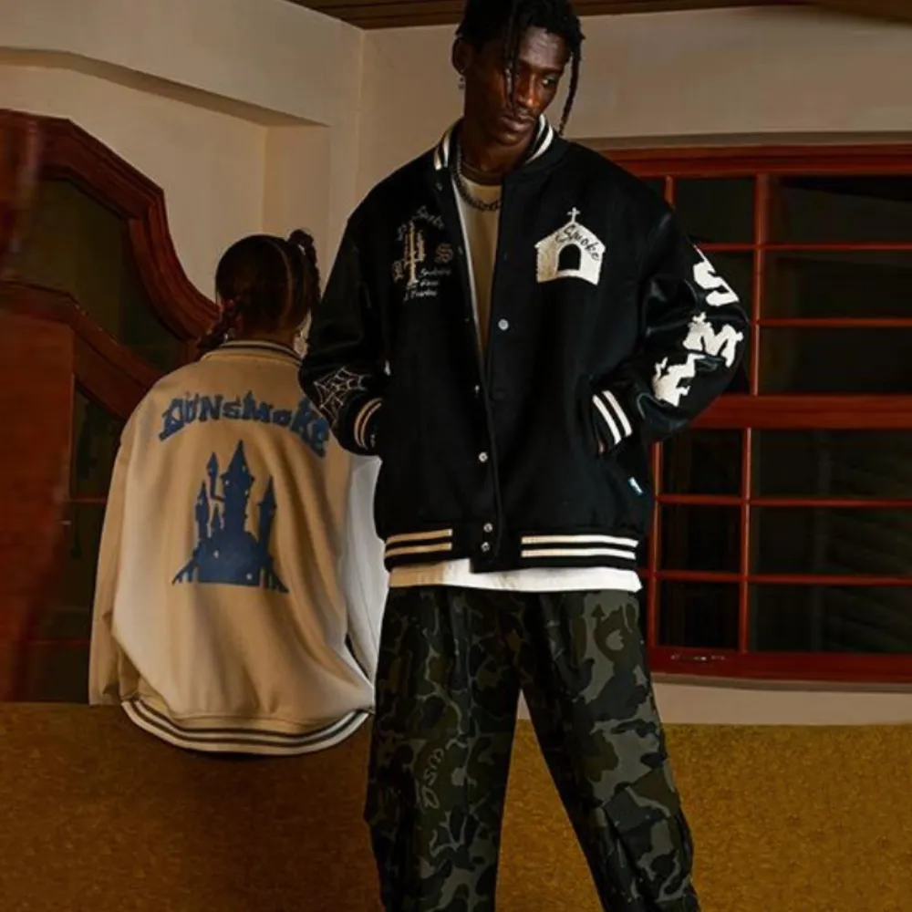 American Castle Embroidered Padded Jacket