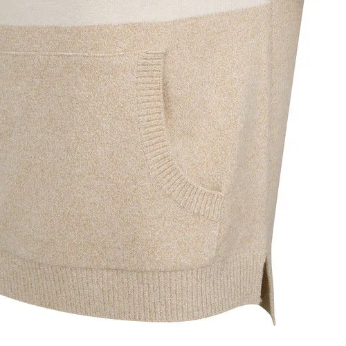ANEW Golf Women Big Collar Half Zip-UP Pullover - Light Beige