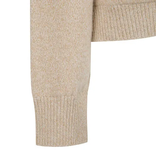 ANEW Golf Women Big Collar Half Zip-UP Pullover - Light Beige