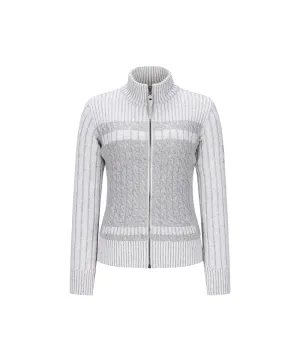 ANEW Golf Women Two Tone Wind Block Zip-up Cardigan - Ivory