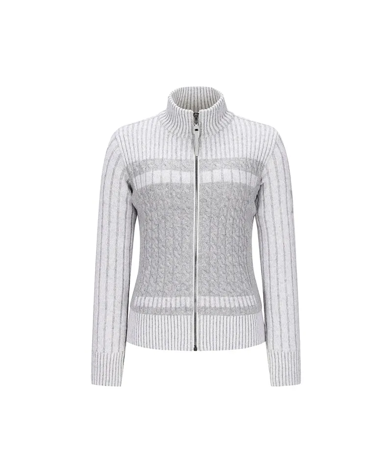 ANEW Golf Women Two Tone Wind Block Zip-up Cardigan - Ivory