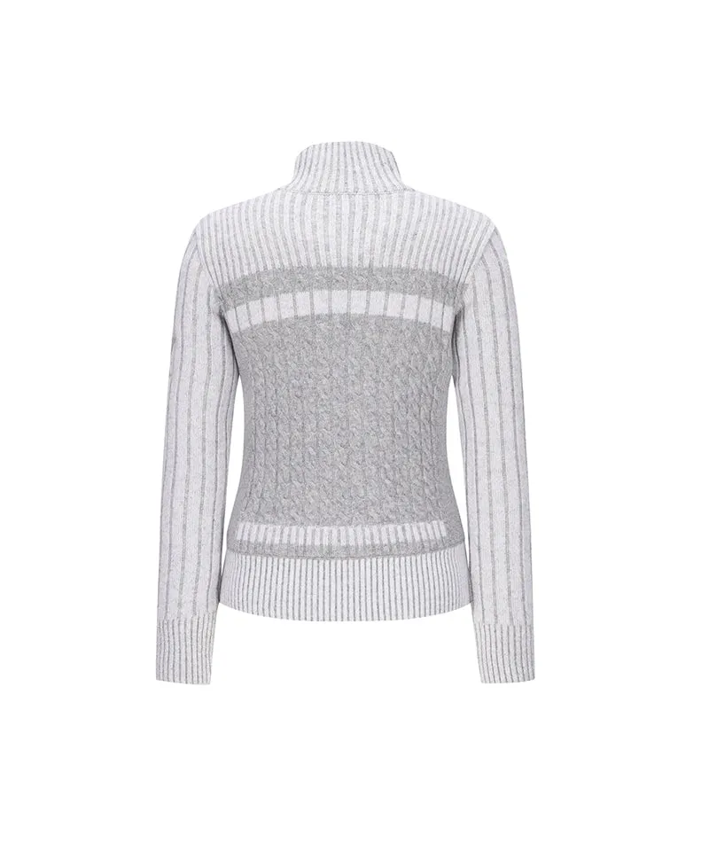 ANEW Golf Women Two Tone Wind Block Zip-up Cardigan - Ivory