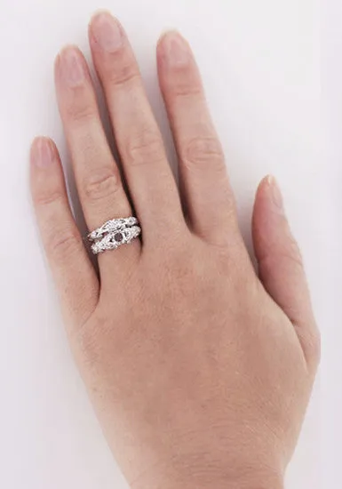 Annika Diamond Engagement Ring Setting and Wedding Ring in Platinum
