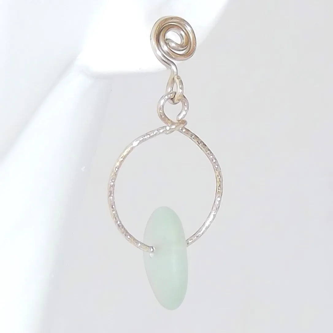 Aqua Sea Glass Earrings