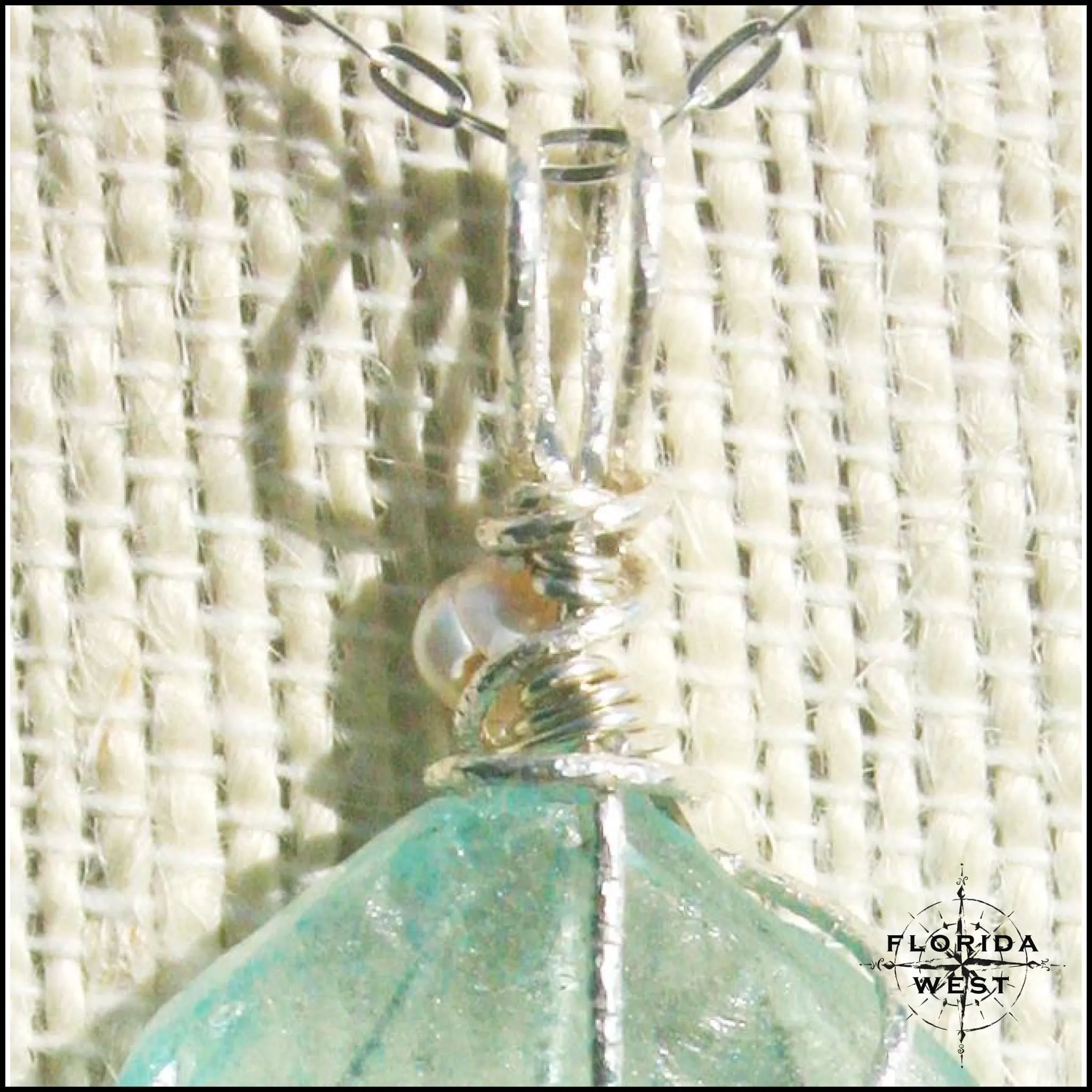 Aqua Sea Glass - Sterling Silver Wrap