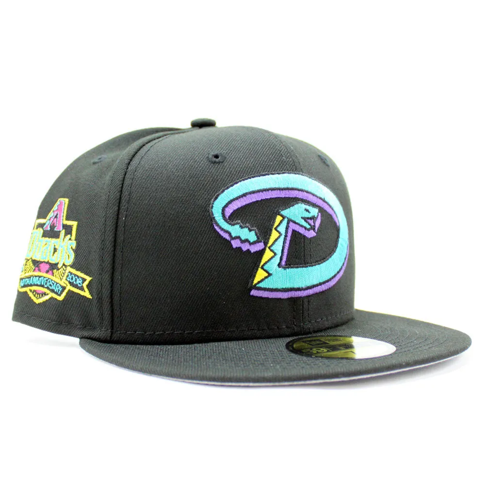 Arizona Diamondbacks 10TH Anniversary New Era 59Fifty Fitted Hat (Black Grey Under Brim)