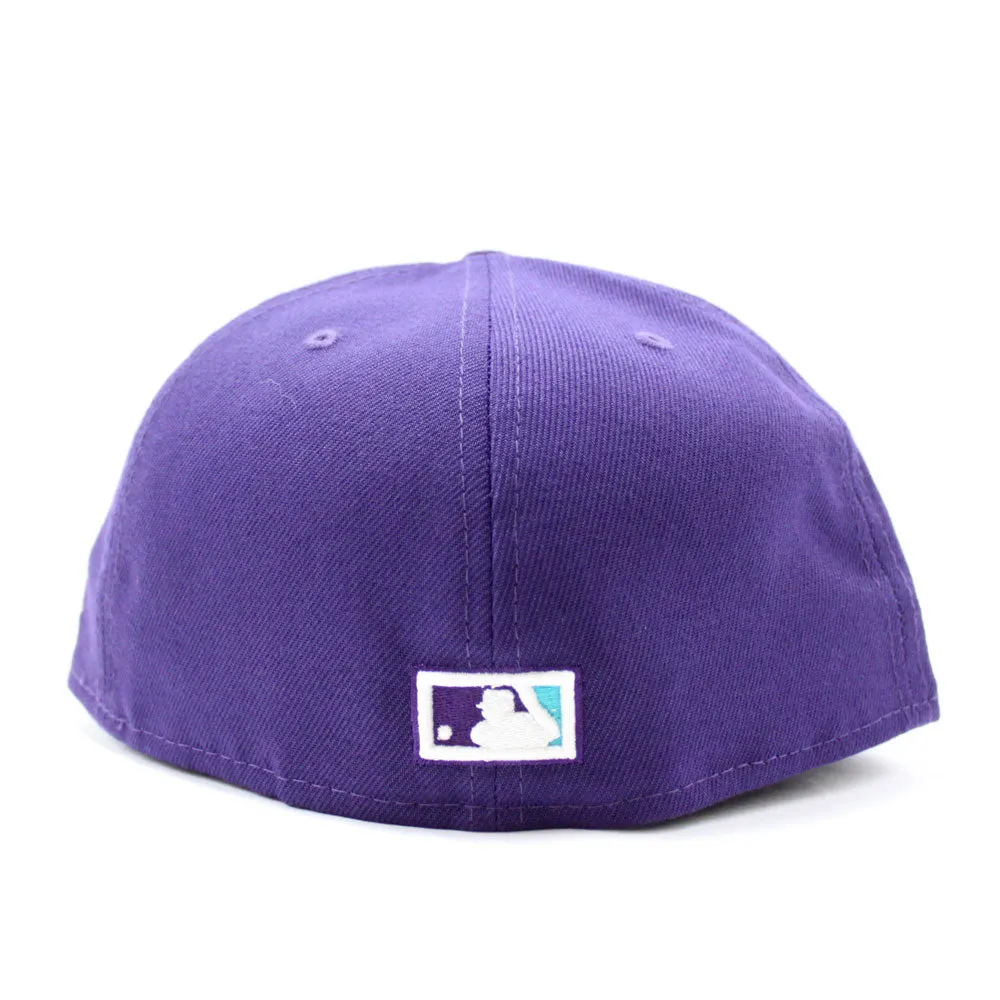 Arizona Diamondbacks 2001 World Series New Era 59Fifty Fitted Hat (Glow in the Dark Patch Purple Gray Under Brim)