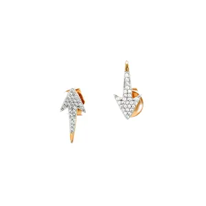 Arrow Shape Zirconia stones Stud Earrings 14k Rose gold filled