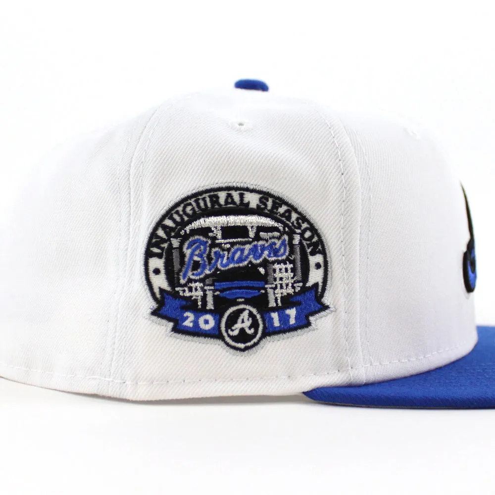 Atlanta Braves 17th Inaugural Season New Era 59Fifty Fitted Hat (White Blue Gray Under Brim)