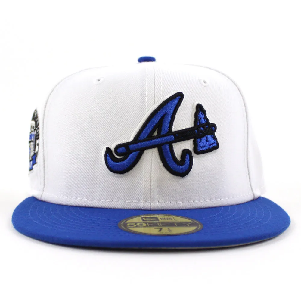 Atlanta Braves 17th Inaugural Season New Era 59Fifty Fitted Hat (White Blue Gray Under Brim)