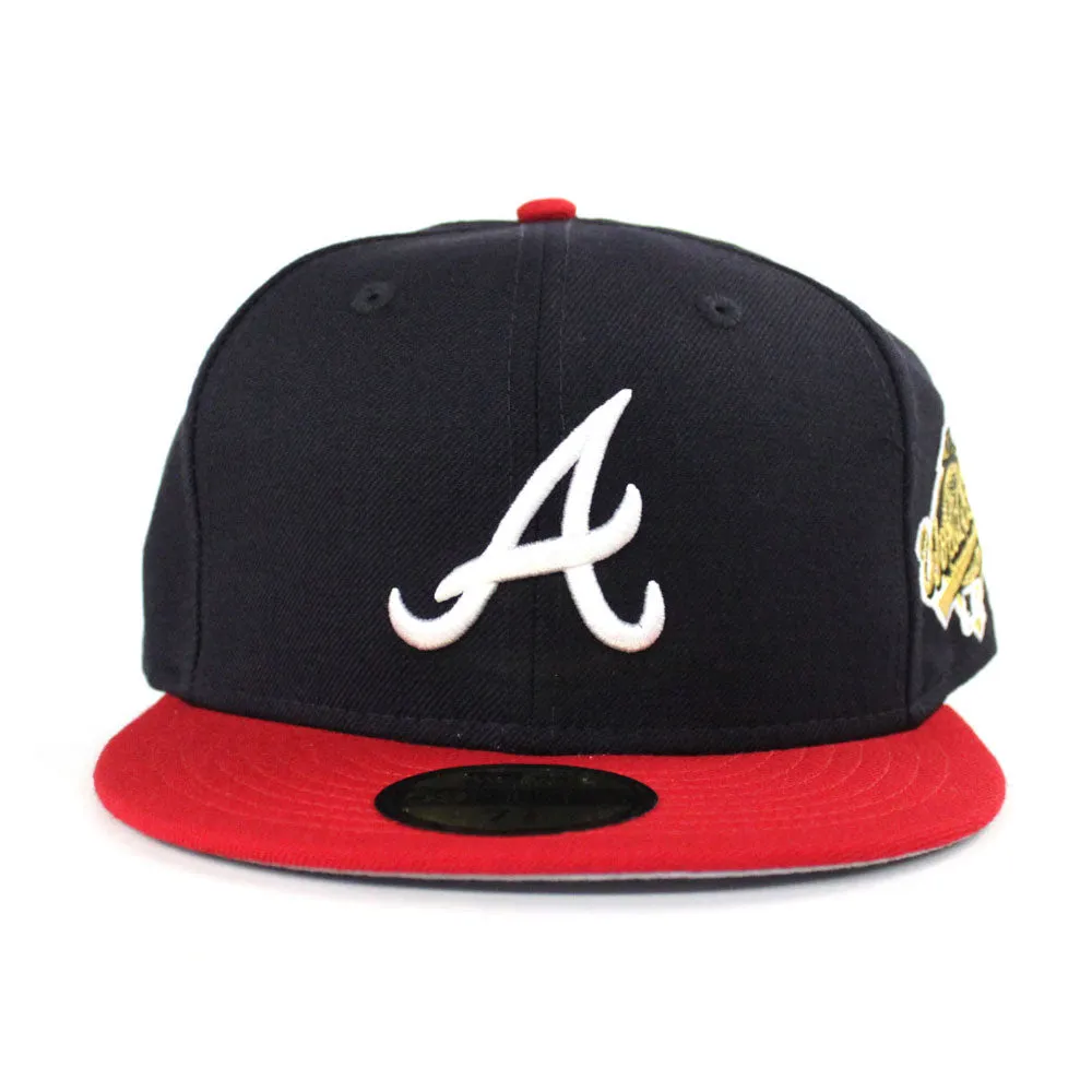 Atlanta Braves 1995 World Series New Era 59Fifty Fitted Hats (Gray Under Brim)