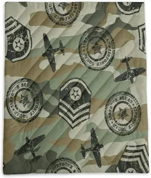 Axolotl Camouflage Printed Camping Blanket,Lightweight Portable Waterproof Puffy Military Themed Travel Blanket,Aircraft Medal Packable Outdoor Blanket for Picnic,Camping,Travel,Stadium,Hiking,Green