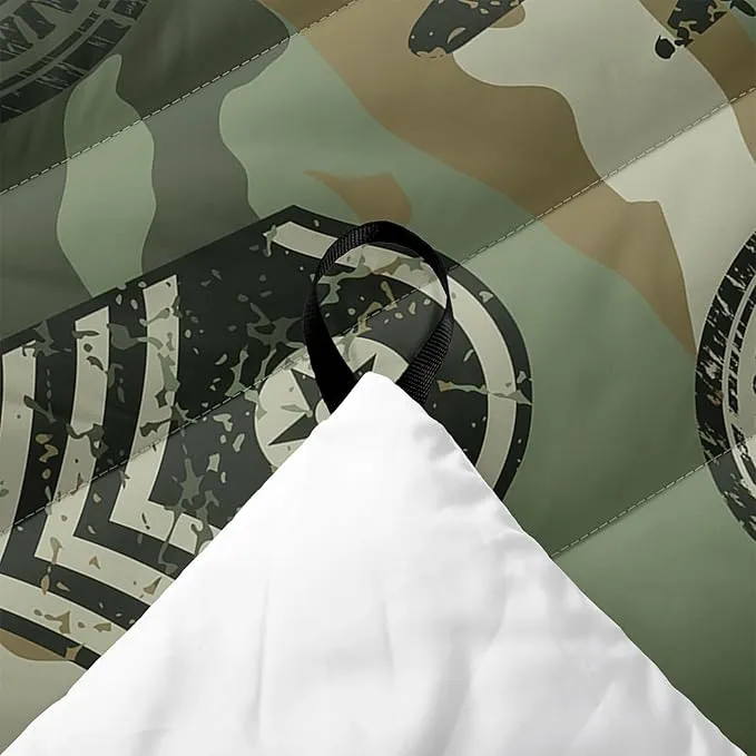 Axolotl Camouflage Printed Camping Blanket,Lightweight Portable Waterproof Puffy Military Themed Travel Blanket,Aircraft Medal Packable Outdoor Blanket for Picnic,Camping,Travel,Stadium,Hiking,Green
