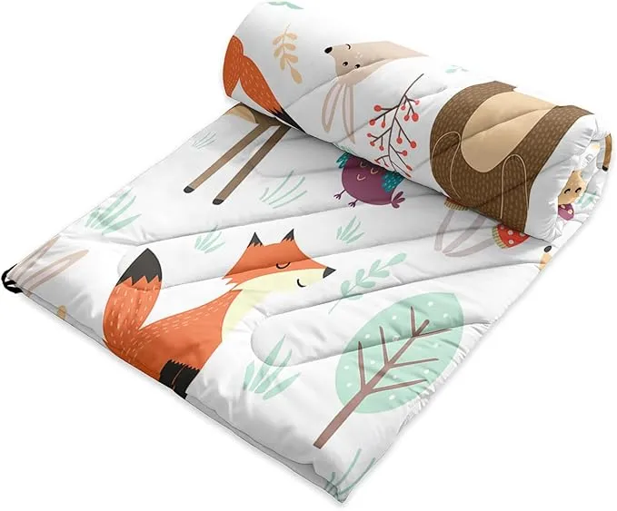 Axolotl Wild Animal Theme Printed Camping Blanket,Deer Bear Fox Waterproof Blanket,Mushroom Botanical Packable Outdoor Blanket,Woodland Hedgehog Owl Backpacking Quilt for Camping,Hiking,Stadium,Picnic