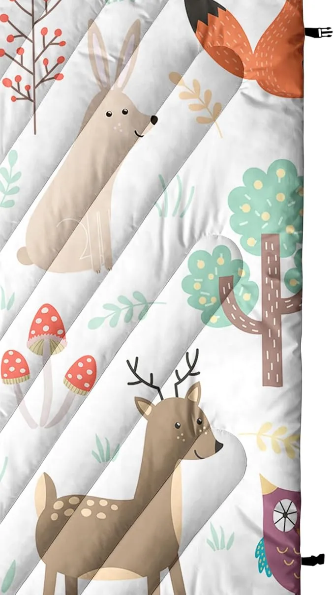 Axolotl Wild Animal Theme Printed Camping Blanket,Deer Bear Fox Waterproof Blanket,Mushroom Botanical Packable Outdoor Blanket,Woodland Hedgehog Owl Backpacking Quilt for Camping,Hiking,Stadium,Picnic