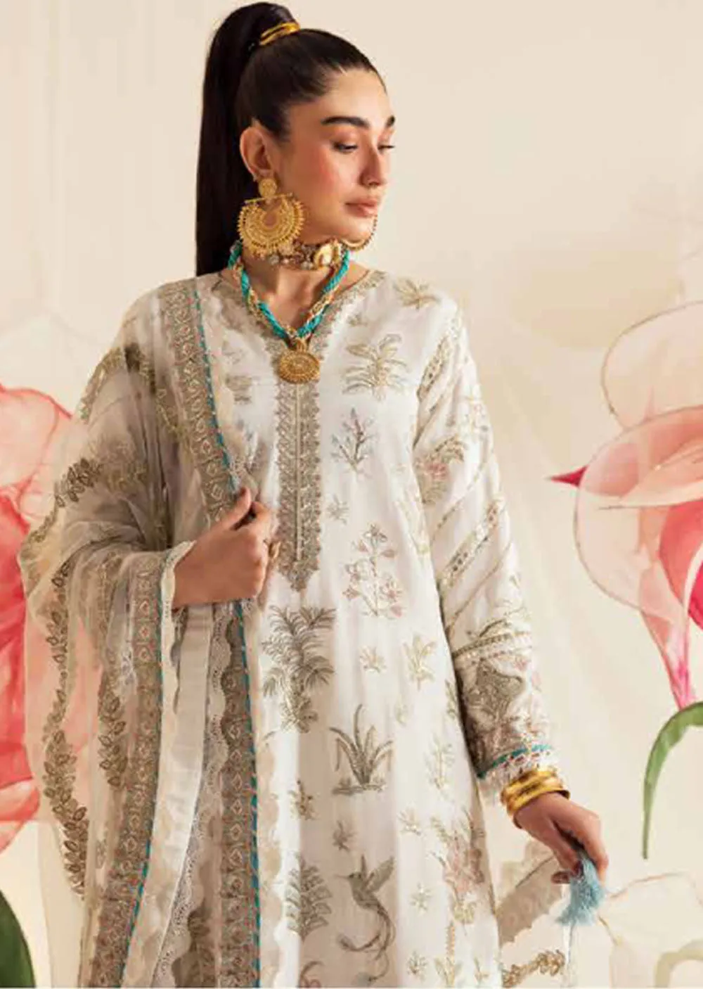 AZ-V4-03 - Unstitched - Fleur de lis Collection by Afrozeh 2023