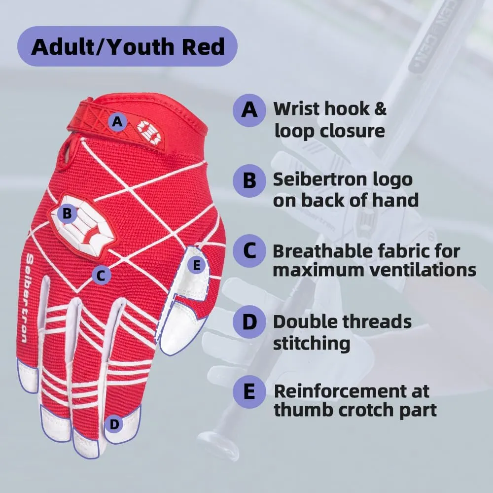 B-A-R PRO 2.0 Signature Baseball   Softball   Teeball Batting Gloves Super Grip Finger Multiple 11 Sizes   5 Colors Available Fit Adult Youth Kids Boys Girls Mens Women