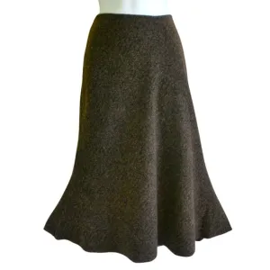 Bailey 44 Trumpet Midi Skirt Brown Pull On Textured USA M