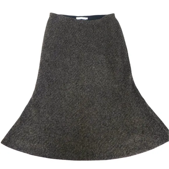 Bailey 44 Trumpet Midi Skirt Brown Pull On Textured USA M
