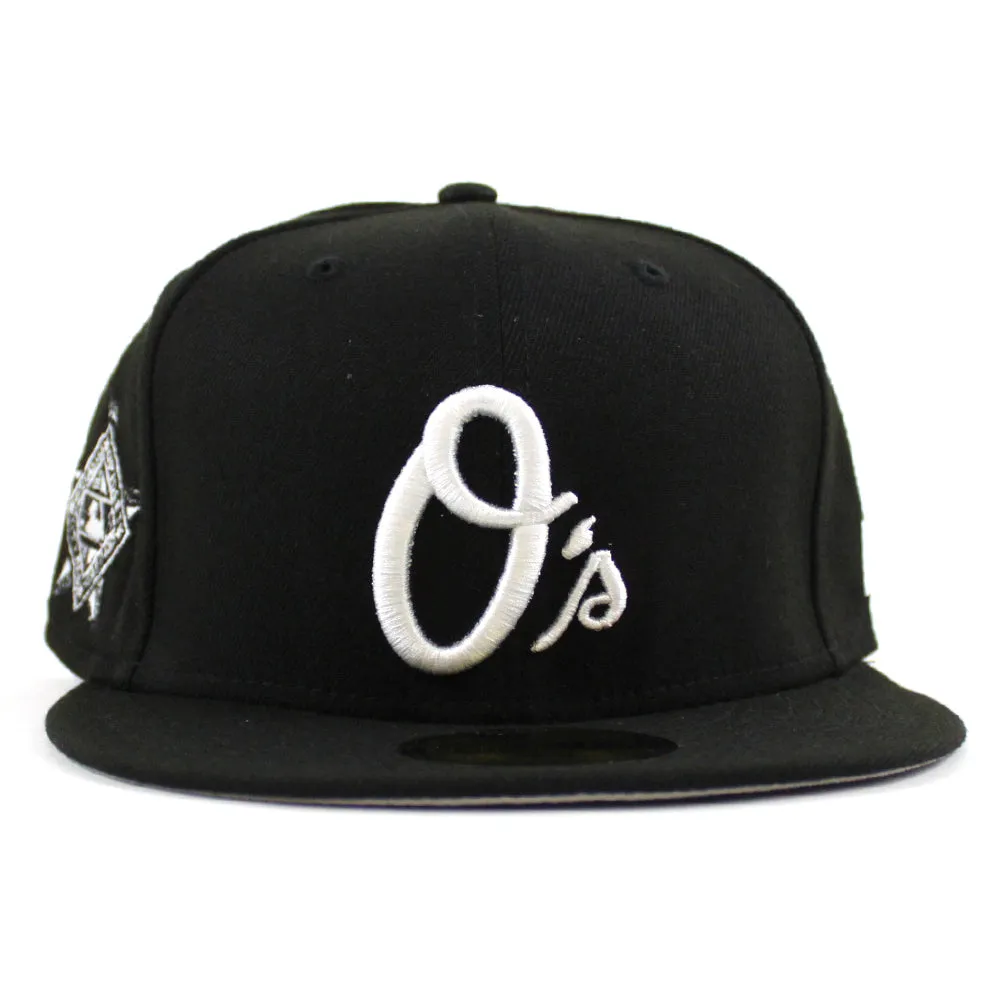 Baltimore Orioles World Series New Era 59Fifty Fitted hat (Black White Gray Under Brim)