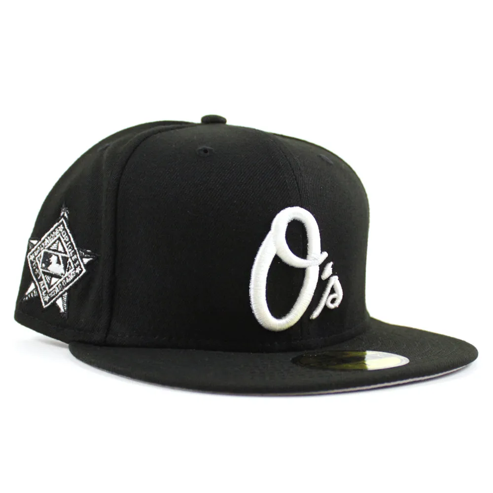 Baltimore Orioles World Series New Era 59Fifty Fitted hat (Black White Gray Under Brim)