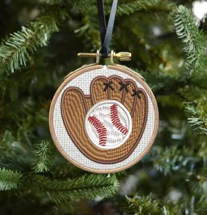 Baseball Embroidered Christmas Ornaments