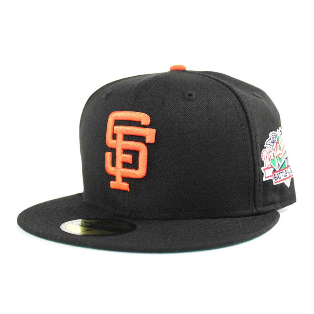 BATTLE OF THE BAY San Francisco Giants 1989 World Series Patch New Era 59Fifty Fitted Hats (BLACK GREEN UNDER BRIM)