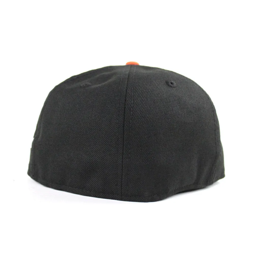 BATTLE OF THE BAY San Francisco Giants 1989 World Series Patch New Era 59Fifty Fitted Hats (BLACK GREEN UNDER BRIM)
