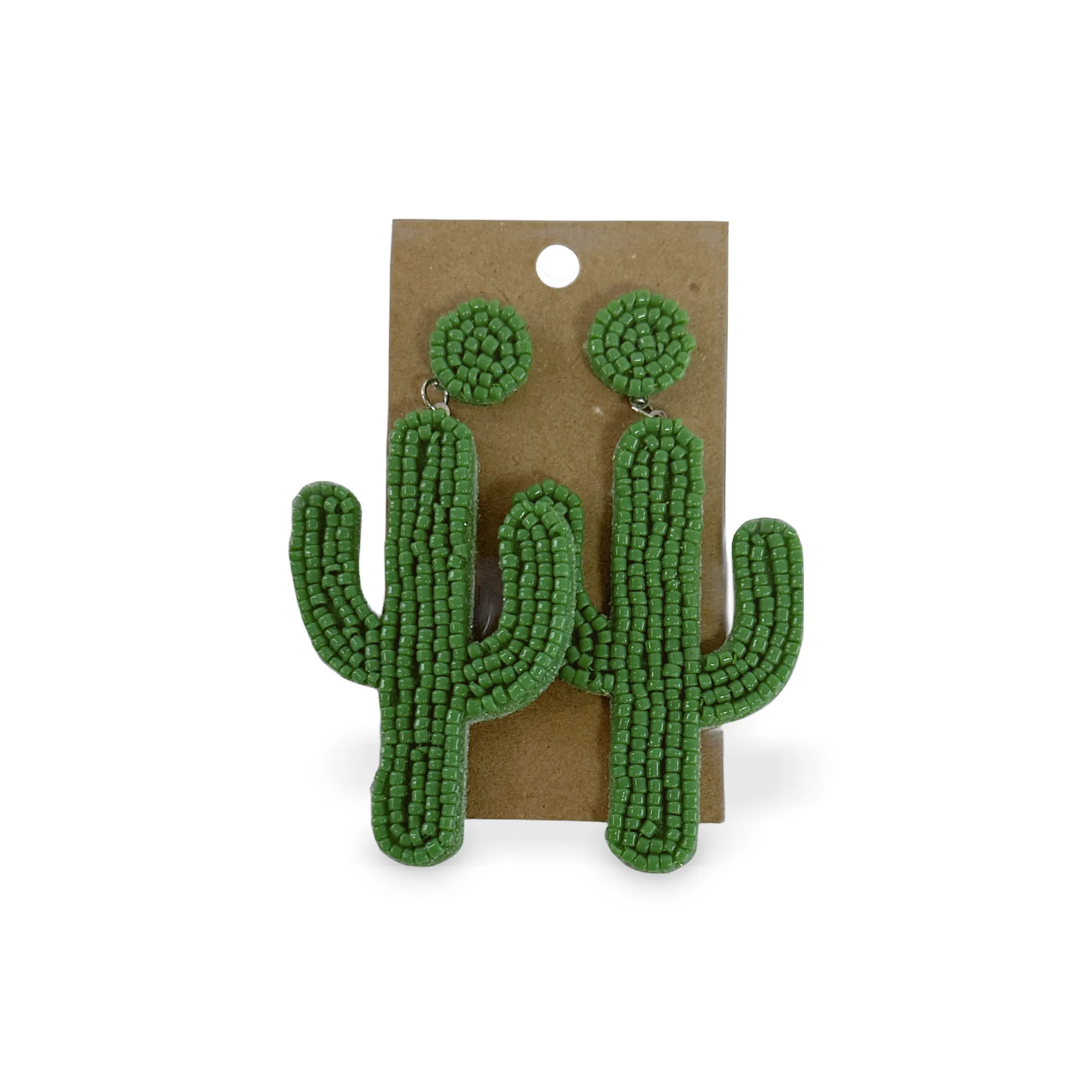 Beaded Cactus Earrings