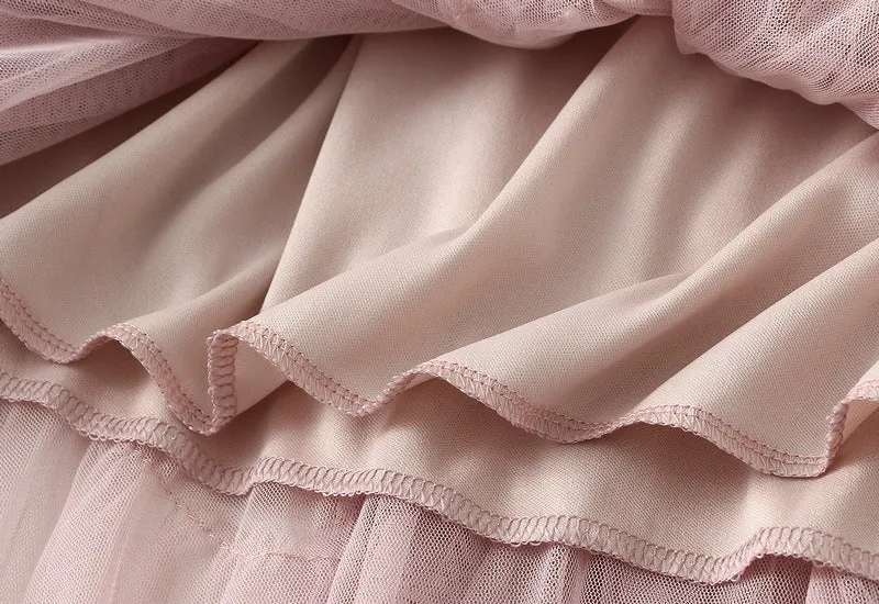 Beaded Mesh Skirt for Women High Waist Tutu Skirt