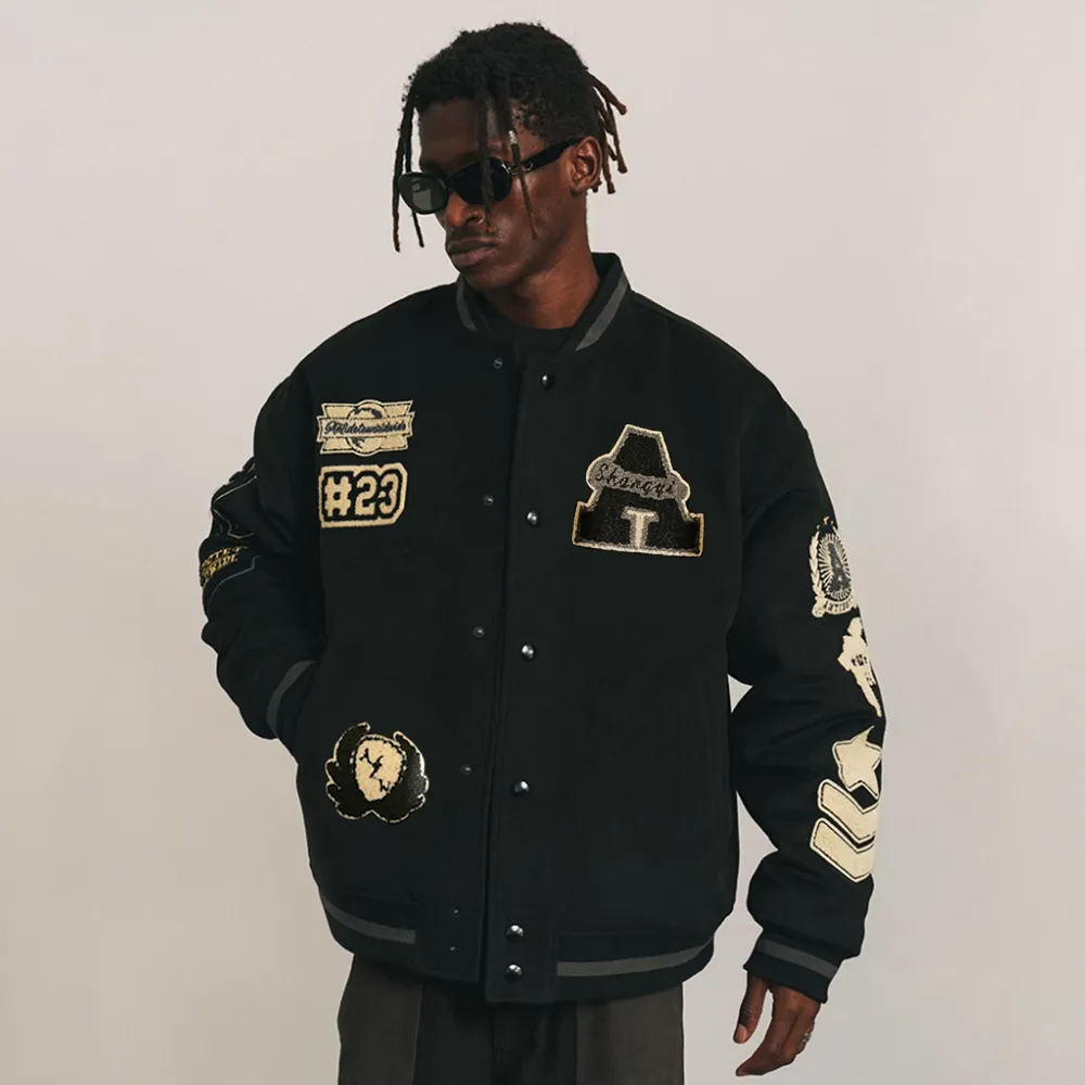 Black Wool Embroidered Jacket