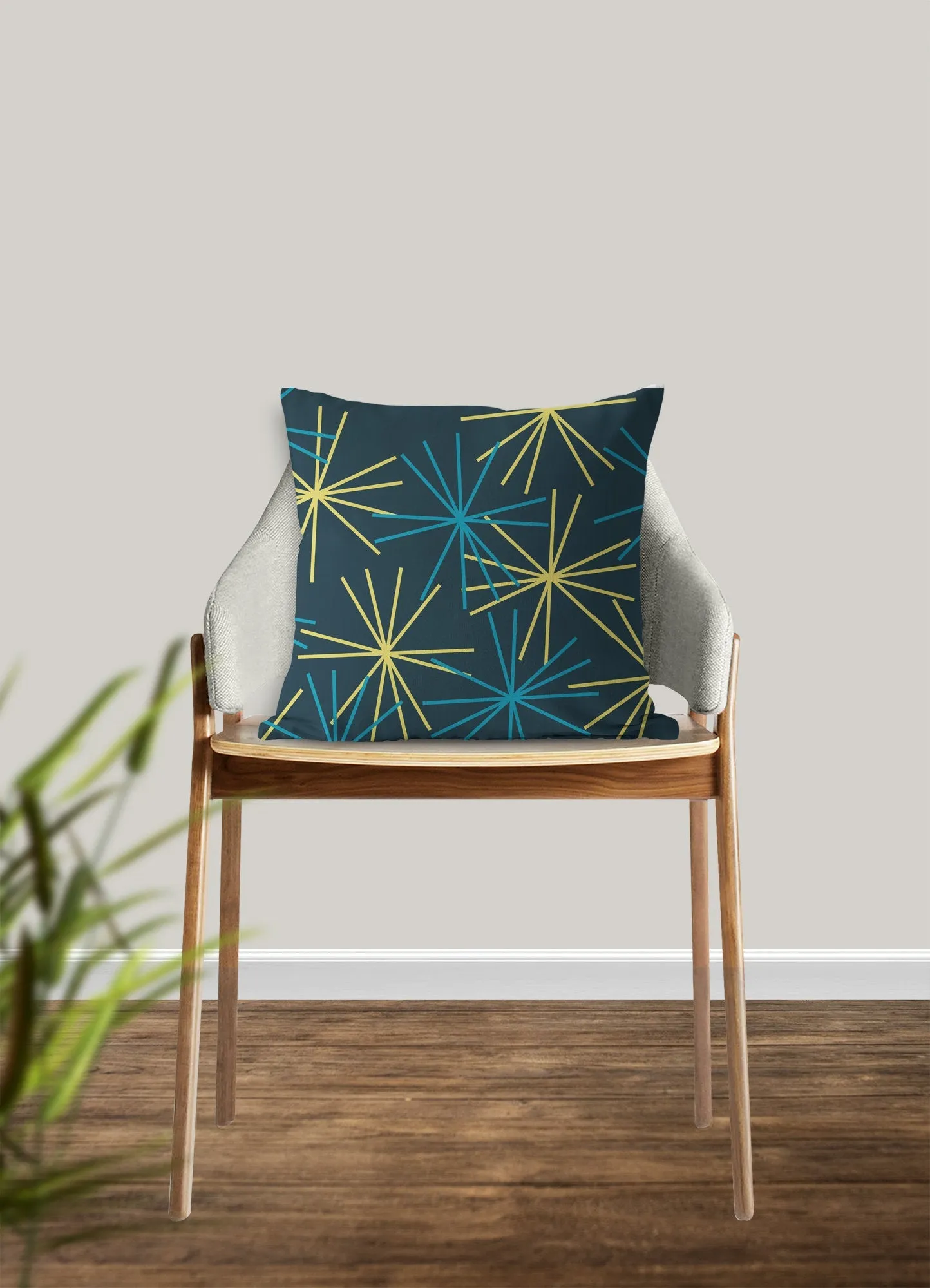 Blue and yellow mod pillow, starry night, stars, modern Interior decor, home decor, pillow cover, pillow insert, pillow case, modern pillow