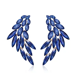 Blue Crystal & 18K Gold-Plated Wing Stud Earrings