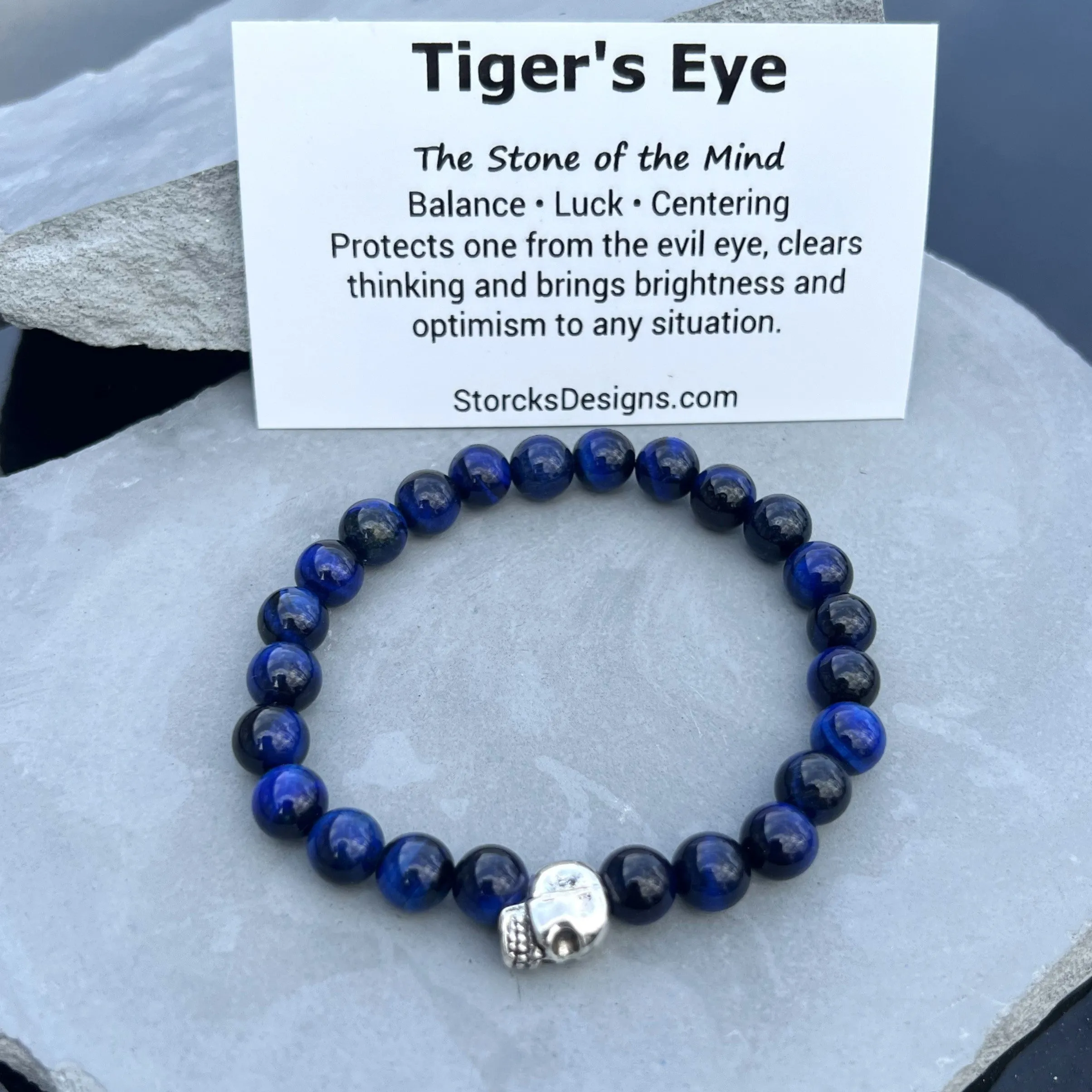 Blue Tiger's Eye Beaded Bracelet