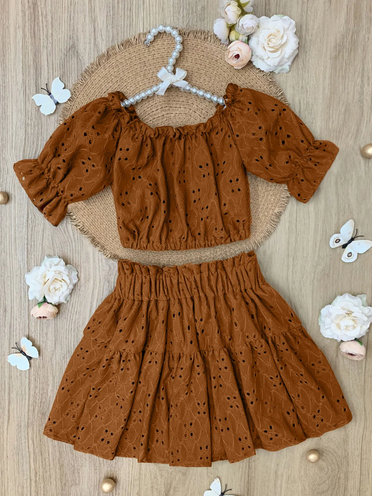 Boho Charm Smocked Top and Skirt Set