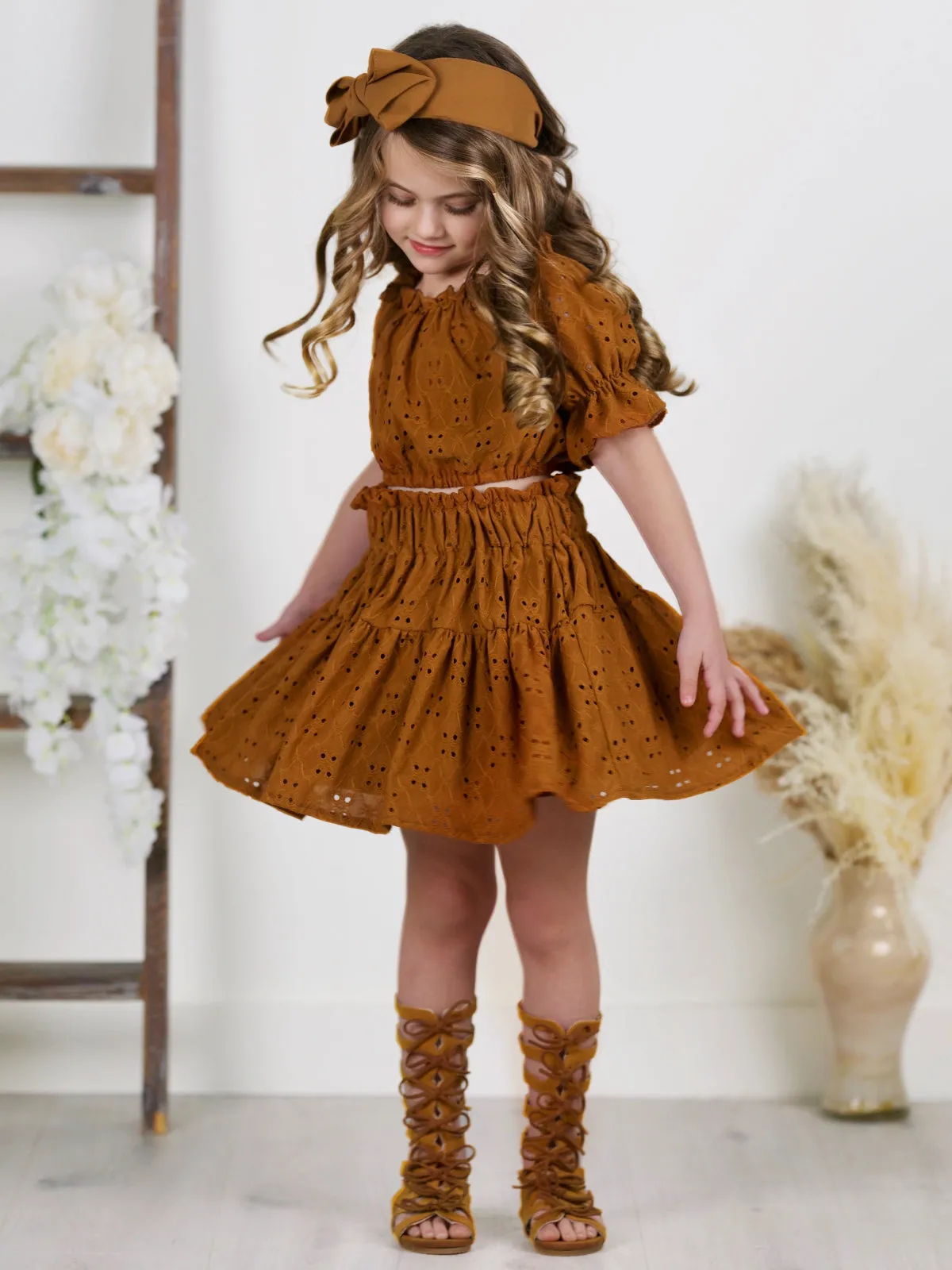 Boho Charm Smocked Top and Skirt Set