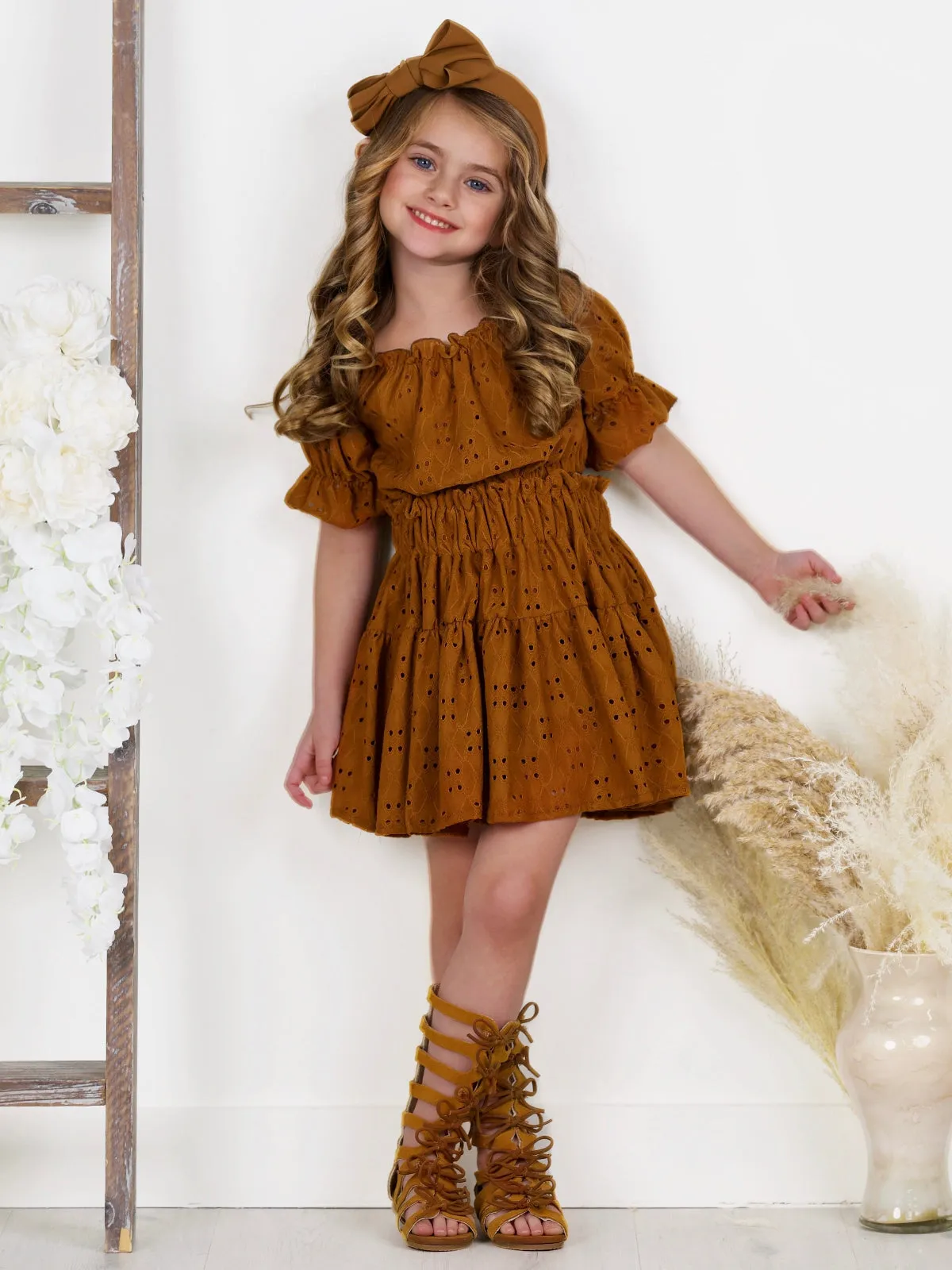 Boho Charm Smocked Top and Skirt Set