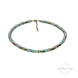 Boho Escape Semi Precious Stone Necklace in Green Aventurine