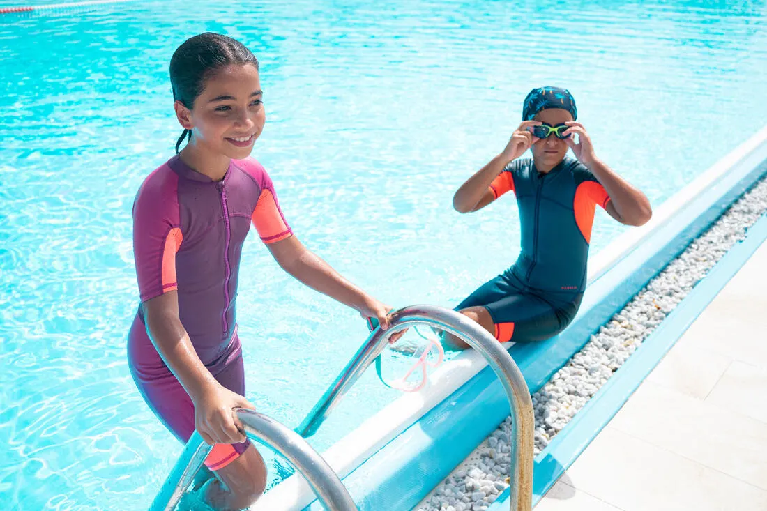 Boys' Swimming Suit - Shorty 100 Kloupi - Blue Red