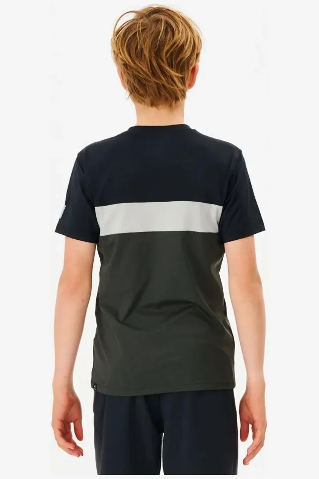 BOYS UNDERTOW S/S RASH VEST - BLACK
