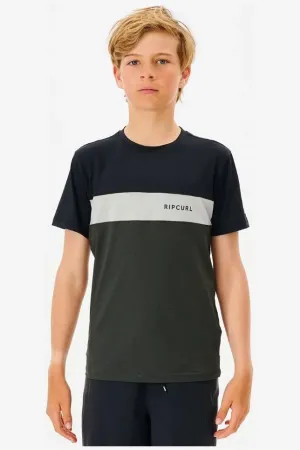 BOYS UNDERTOW S/S RASH VEST - BLACK