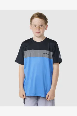 BOYS UNDERTOW S/S RASH VEST - COBALT BLUE