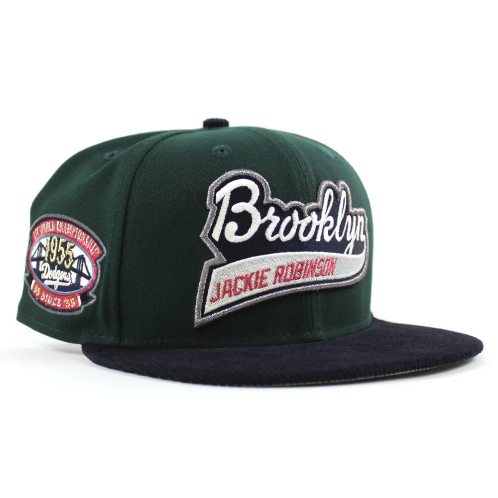 Brooklyn Dodgers 1955 World Series 59Fifty New Era Fitted Hat (Green Navy Gray Under Brim)