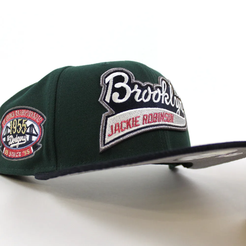 Brooklyn Dodgers 1955 World Series 59Fifty New Era Fitted Hat (Green Navy Gray Under Brim)