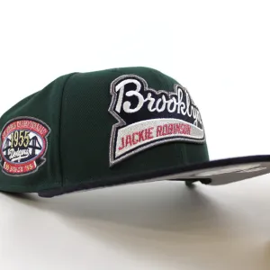 Brooklyn Dodgers 1955 World Series 59Fifty New Era Fitted Hat (Green Navy Gray Under Brim)