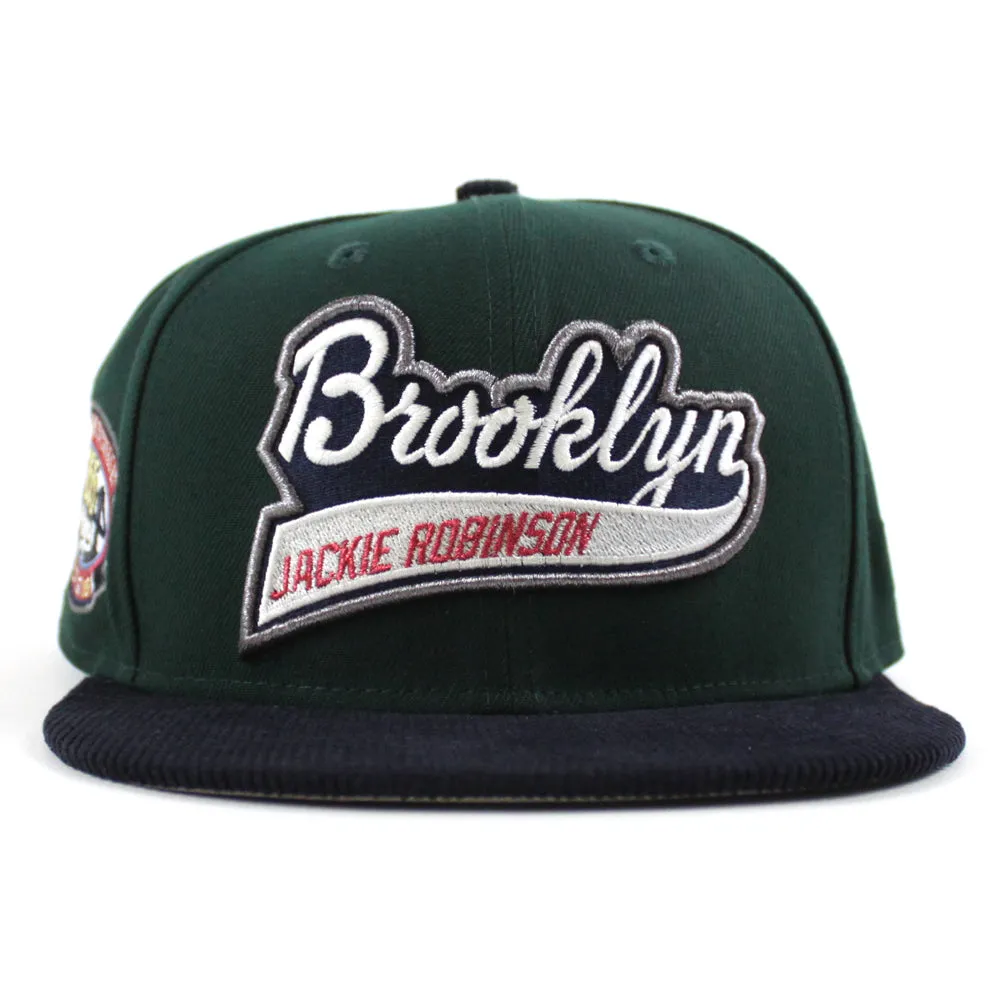 Brooklyn Dodgers 1955 World Series 59Fifty New Era Fitted Hat (Green Navy Gray Under Brim)